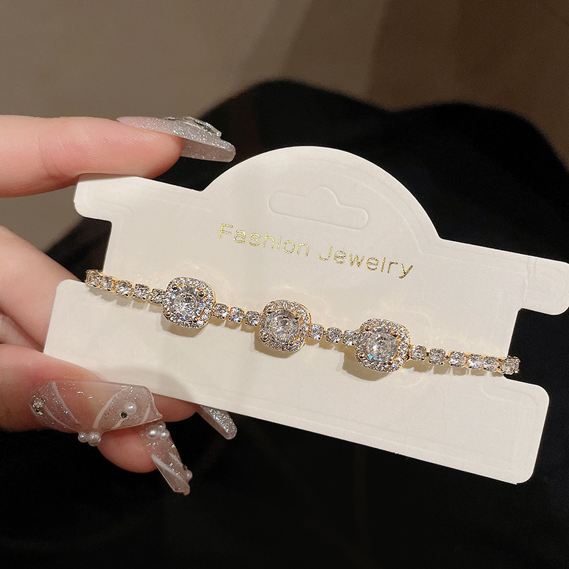 Pulsera de flores cuadrada geométrica de piedra de silicio lujosa pulsera de alta calidad temperamento exquisito personalidad joyas al por mayor