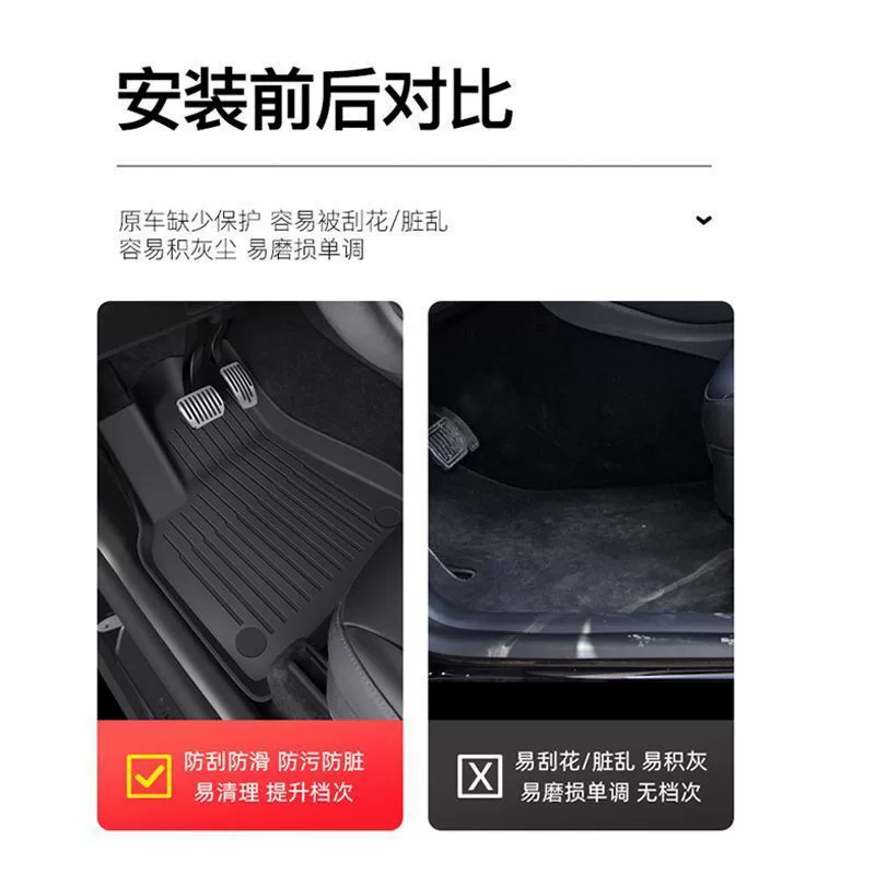 Ковер/пол для Tesla, набор с модификациями, увеличенная толщина, из TPE