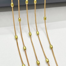 欧美嘻哈时尚情侣满天星豆豆链条项链 男女士环保铜长款项饰配饰