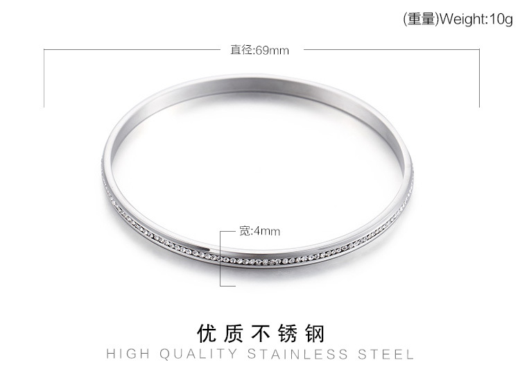 new style stainless steel simple electroplating full diamond ladies bracelet wholesalepicture1