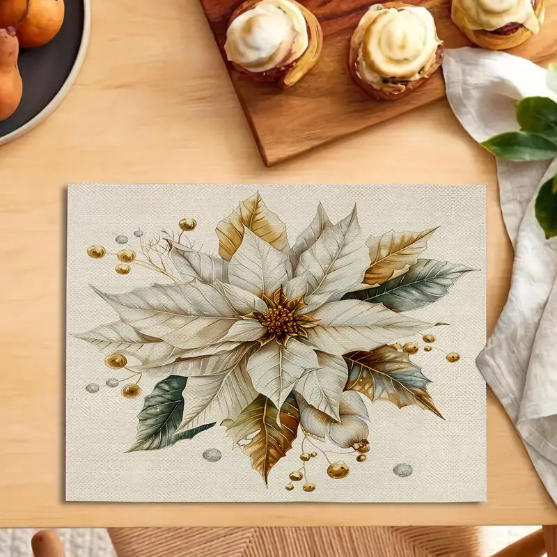 Transfronterizos lino almohadilla de mesa Aliexpress TEMU Amazon almohadilla de mesa cuadrada búfalo rojo almohadilla de Navidad Día de la Independencia