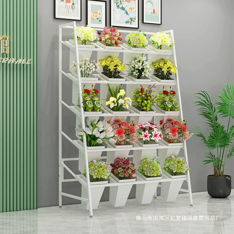 Цветочный магазин, стеллаж для цветов, стеллаж для цветов, железный трапециевидный многослойный стеллаж для выставки товаров, комнатный цветочный стеллаж, стеллаж для хранения ведер для цветов