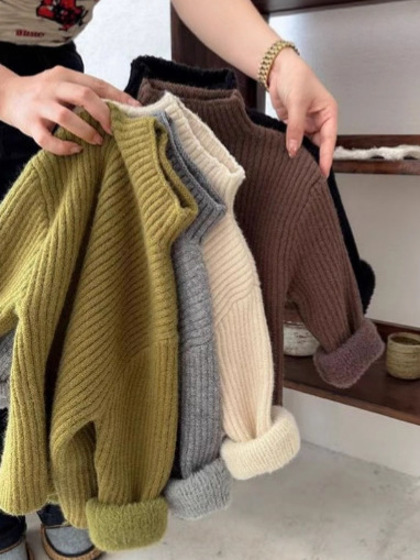 Demi-season children's knitted sweater