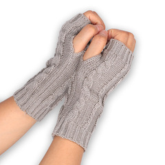 8-Button Crochet Mittens Eight-Button Crochet Knitted Gloves Half-Finger Computer Gloves Colorful Warm Woolen Gloves