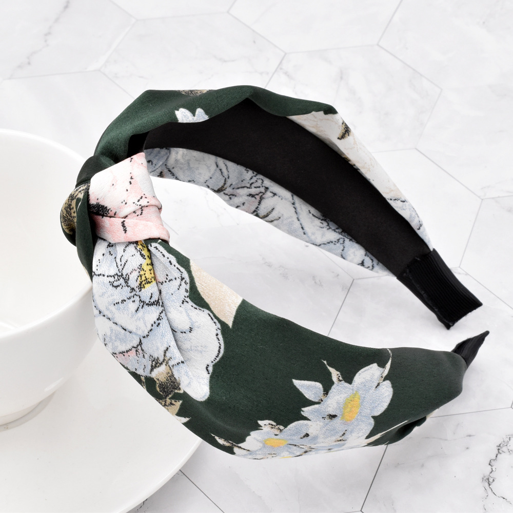 Fashion Wide Side Printing Knotted Headband display picture 4