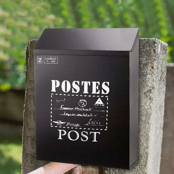 Cross-border hot-selling mailbox with lock courtyard door country style iron simple wall-mounted letter box multi-color optional
