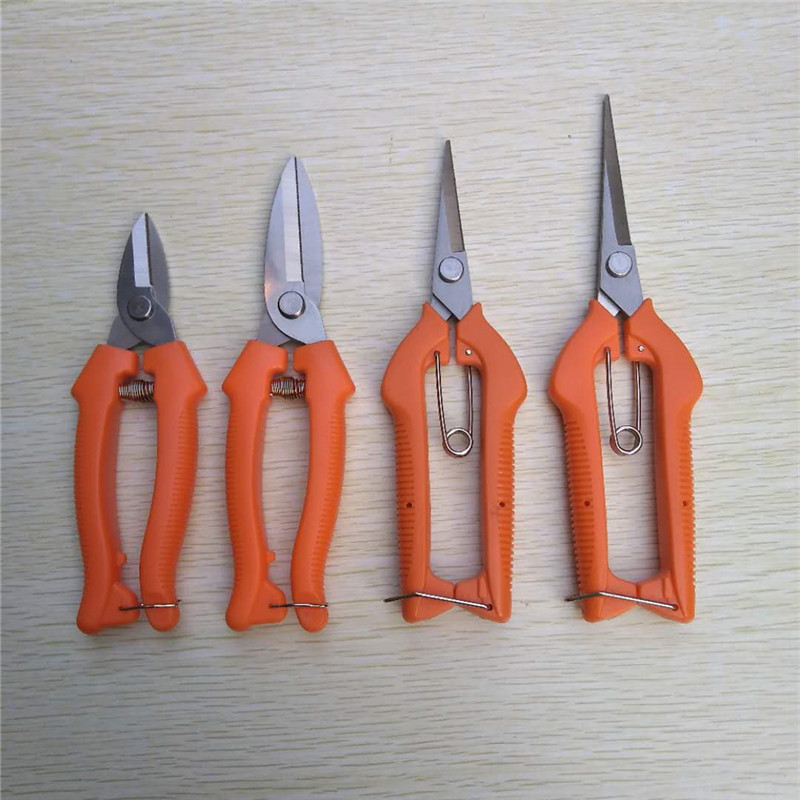 塑料柄不锈钢园林修枝剪园艺多功能果枝剪荔枝龙眼采果剪嫩芽剪刀