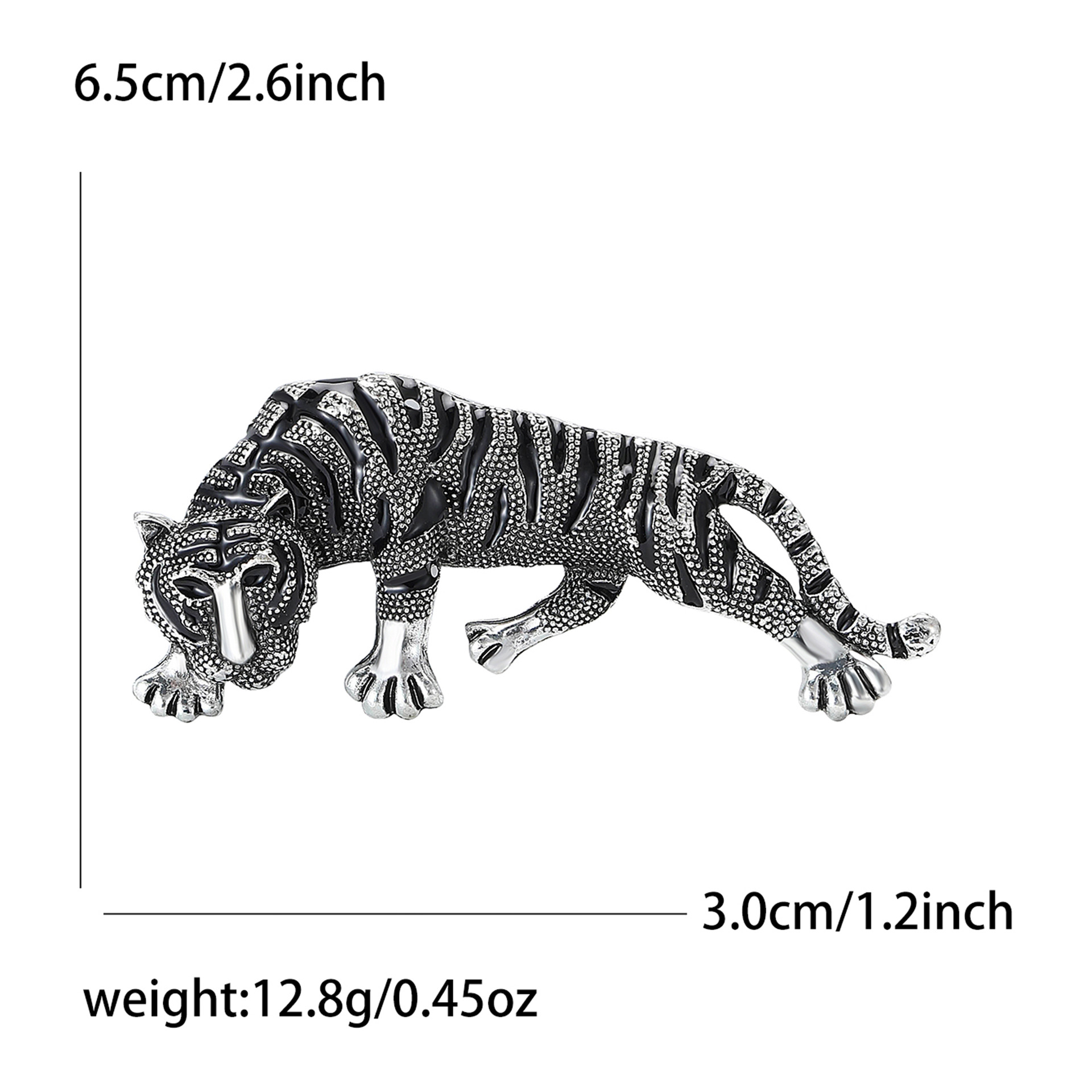 New Retro Aggressive Alloy Enamel Tiger Brooch Creative All-match Men's Suit Coat Corsage Jewelry Pin