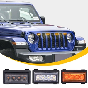 Jeep Wrangler JL 18-23 üçün ön barmaqlıq kiçik sarı işıq, yeddi rəngli APP RGB DRL