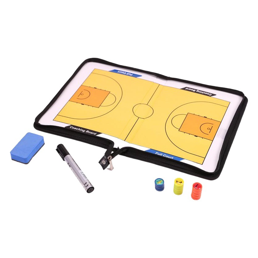 Two-fold zipper coach sand table tactical plate football basketball tactical board folding magnetic belt zipper PU leather