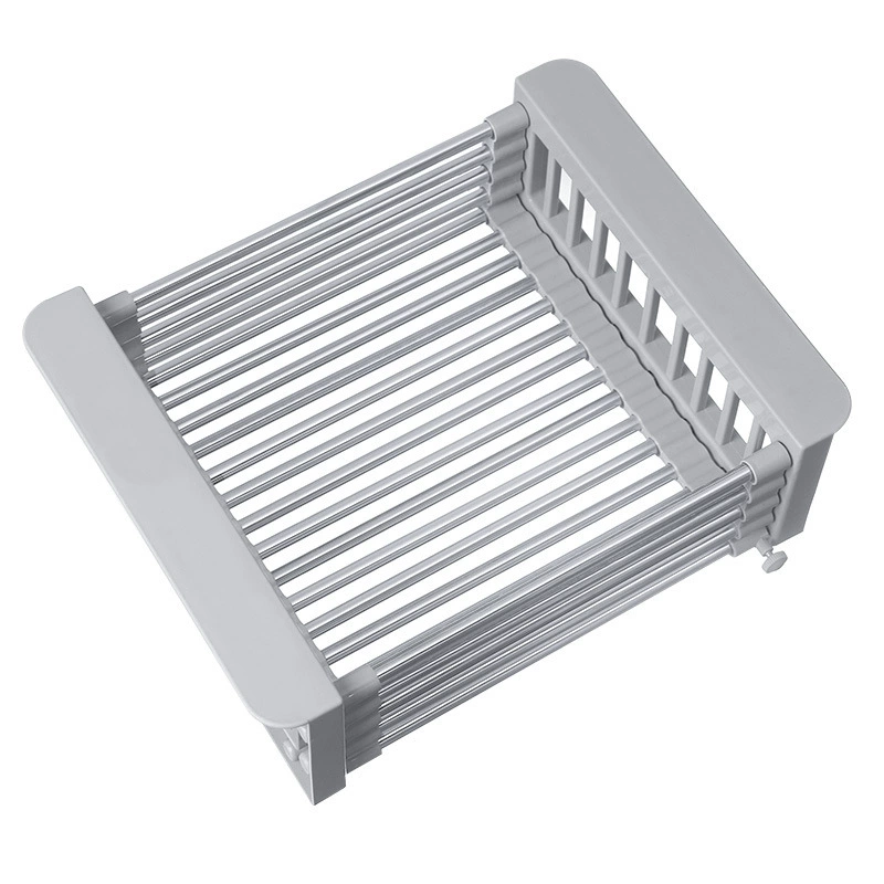 Retractable drain basket, tableware, water control basket, drain rack, sink dish, fruit and vegetable kitchen rust-proof sink drain basket