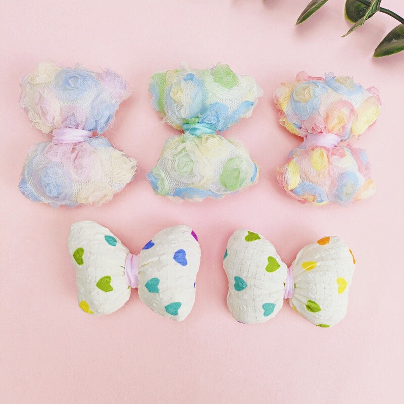 夏の新しい立体綿充填リボンレースフラワーラブボーンノットヘアアクセサリー靴と靴下アクセサリーバッグアクセサリー|undefined