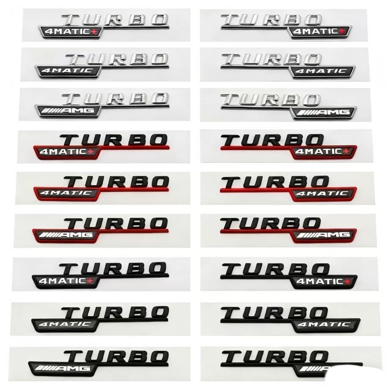 Suitable for Mercedes-Benz Turbo 4Matic Amg Fender Side Logo Turbocharged Car Logo Modified Body Car Sticker