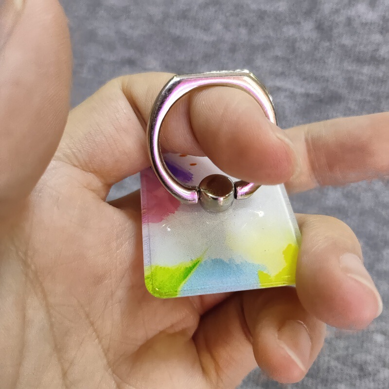 Color Acrylic Ring Buckle Bracket Mobile Phone Beautiful Lazy Rotating Buckle Paste Female Personality Trendy Handheld Male