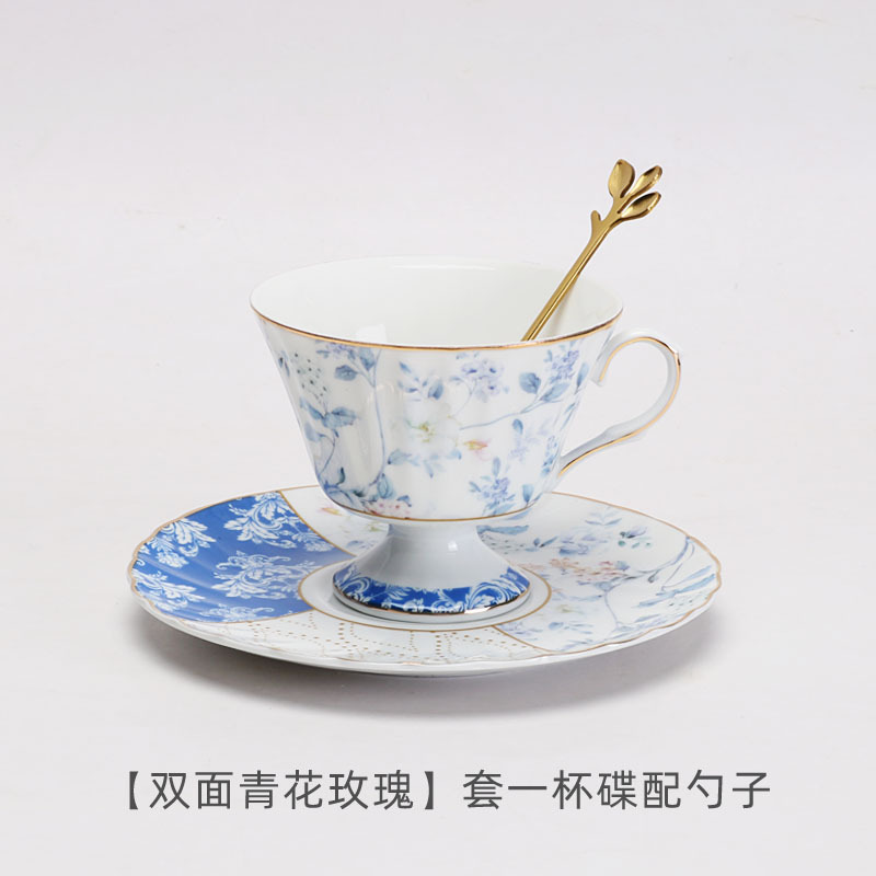 Taza de café de porcelana china de estilo europeo Taza y platillo Juego de té de la tarde británico Taza de té negro de cerámica exquisita de alta gama Hogar