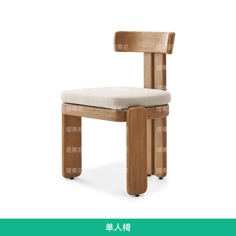 Mesa y silla de madera de ocio al aire libre combinación de patio hotel resort impermeable anticorrosión terraza muebles de mesa larga