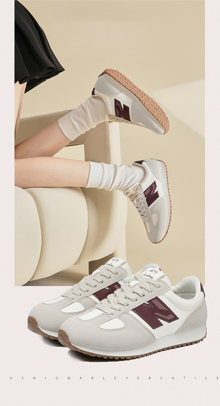 Giày sneaker nam phong cách cổ điển đa năng Forrest Gump — 471m trắng chi tiết 5
