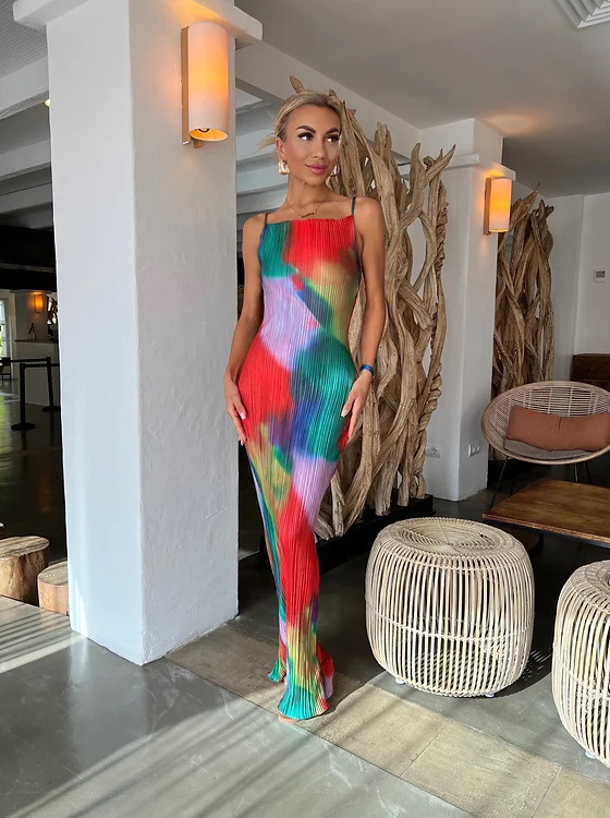 350g Weight Maxi Long Dress Dress Length Type Sleeveless Sleeve Length Sheath Dress Dresses Type Polyester Fabric Type Mid Waist Waist Line Daily, Beach Occasion V Neck Neckline Slim Fit Type Color Block, Painted Flower Pattern Summer Season Women's Gender Vacation Style Wholesale Women's Vacation Color Block Painted Flower Daily Beach V Neck Sleeveless Sheath Dress 35