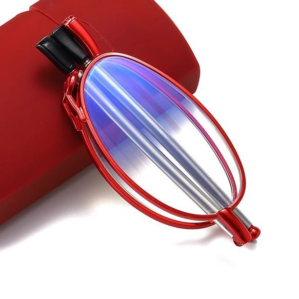 Portátil mini gafas de lector plegables de alta definición anti-luz azul anti-fatiga gafas de lector para hombres gafas de ancianos