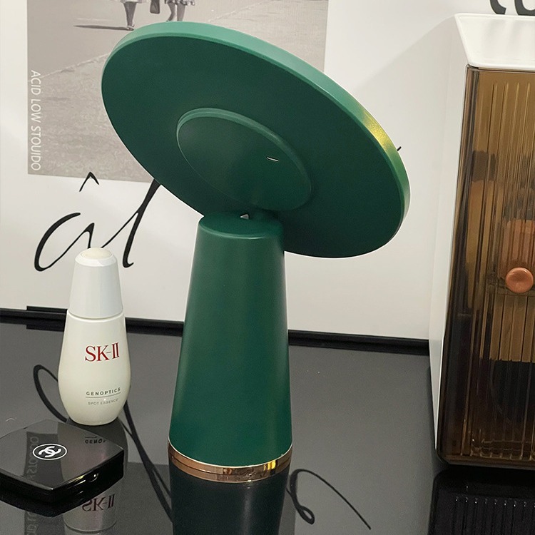 Espejo de maquillaje ligero de lujo de escritorio lámpara led dormitorio hogar espejo de vestir de escritorio hogar inwind pequeño espejo portátil de red