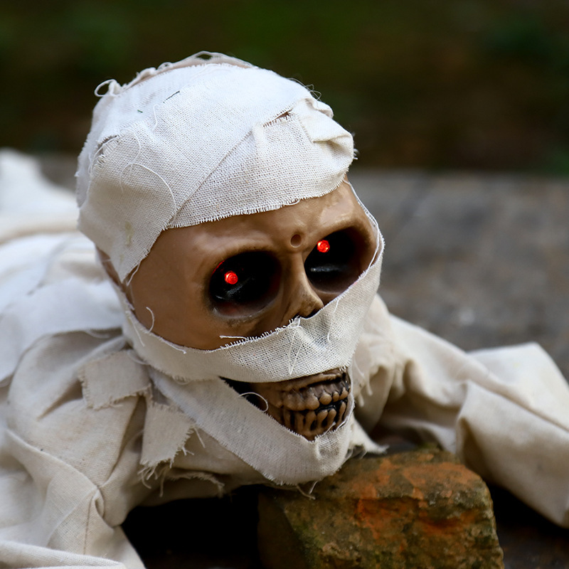 Decoración de Halloween momia gateando fantasma Festival Zombie control de voz fantasma llamada bar horror bola casa embrujada accesorios del Festival