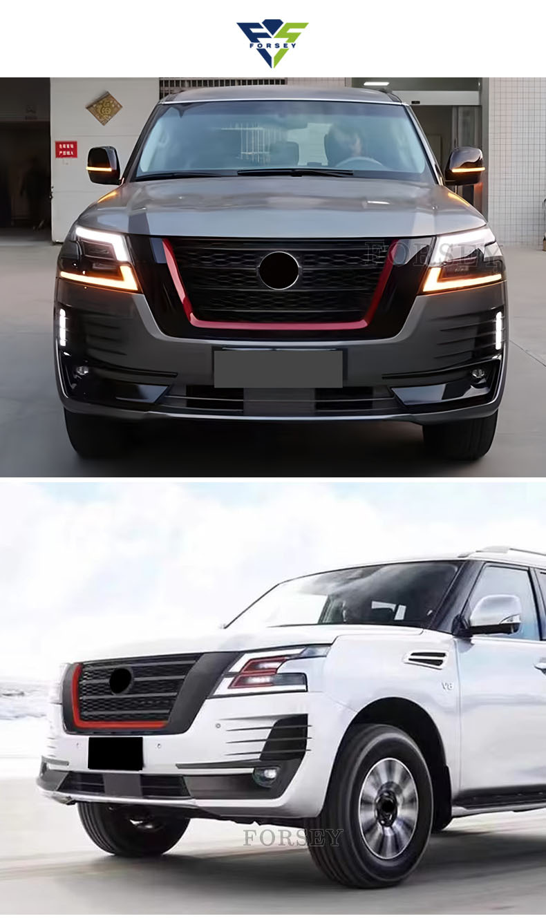 Suitable for 2020 Nissan Patrol Y62 modification and upgrade of front grille and front bumper center mesh