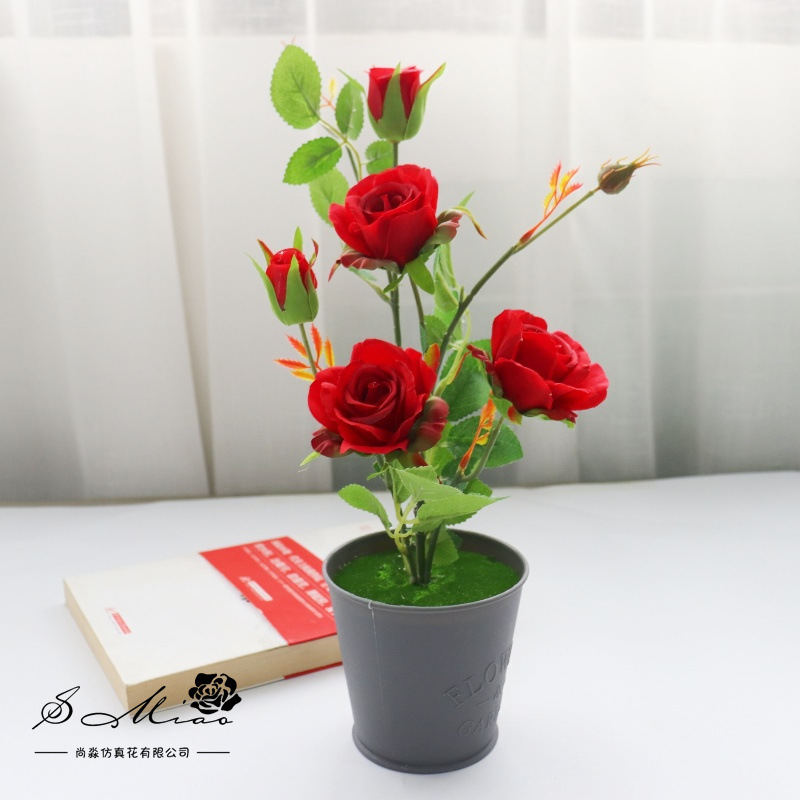 flores falsas estilo pastoral rosa pequeña flor de simulación bonsai decoración creativa flor de moda plantación verde artificial simulación maceta