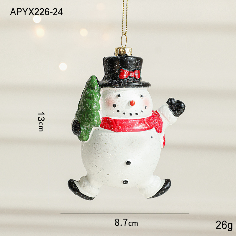 国境を越えた人気彩色プラスチッククリスマスペンダントカラークリスマスツリー装飾品異形雪だるま自動車ペンダントペンダント|undefined