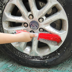 Car wheel hub brush to clean steel rim dead corners ultra-fine fiber sponge tire brush double-layer thickened steel wire cleaning supplies