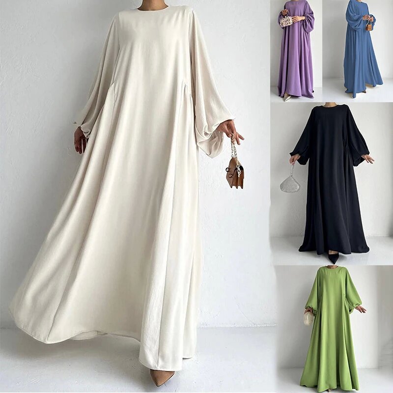 Tiktok Middle East Muslim Women Plain Clothing Robe Abaya dress Robe MSL101