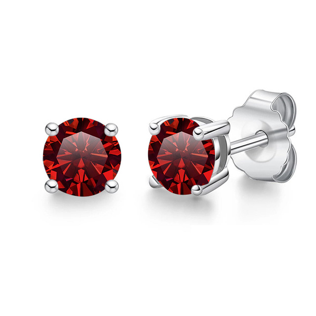 Ventas transfronterizas S925 plata 1 quilate D color moissanite orejetas clásicas cuatro garras orejetas en vivo fuentes de ventas calientes