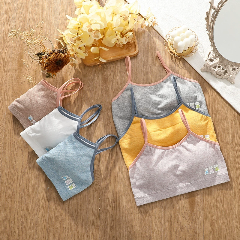 Развивающее нижнее белье для девочек, детские майки, жилеты 12-18 лет, учащиеся младших классов средней школы, красивая грудь, обернутая сзади
