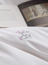 外贸田园刺绣纯棉白色被套单件1.5m1.8米全棉斜纹绣花被罩四件套