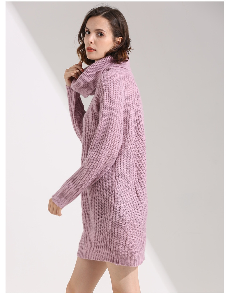 Autumn Winter Women Clothing Sweater Sweater Women Long Sleeve High-Necked All-Matching Solid Color Pullover Bottoming Shirt Women Sweater