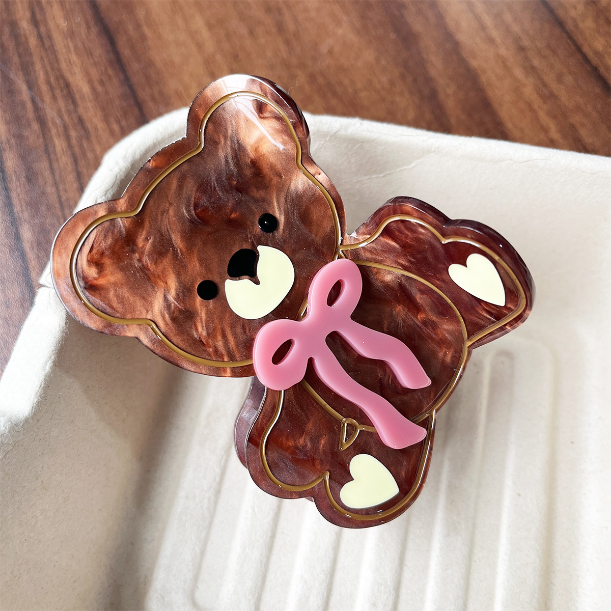 Nueva imitación de pinzas de cabello acéticas de oso adorable arco agarrar pinzas de cola de caballo alta mujer amor nuevo adorno de cabello de alta calidad