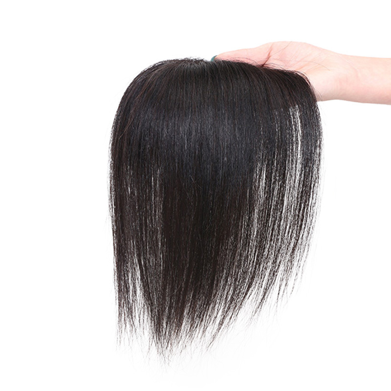 Miaoyang new invisible imitation needle rehair block lady cover white hair wig piece crown wig real hair rehair piece