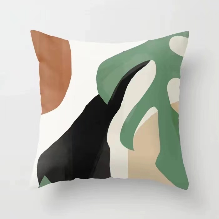 Funda De Almohada abstracta simple moderna funda de almohada de piel de melocotón geométrica simple funda de almohada de mediados de siglo
