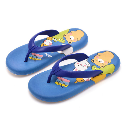 New Children's Thong Sandals Summer Girls Outdoor Wear Anti-Slip Soft Bottom Beach Shoes Children Student Cartoon Flip Flops Men 
