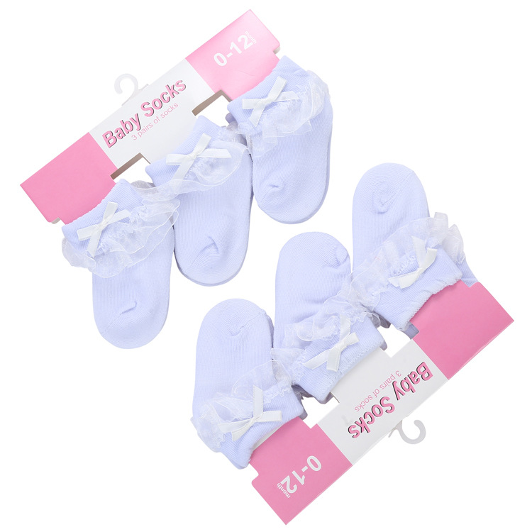 New Girls Lace Lace White Baby Socks Cro...