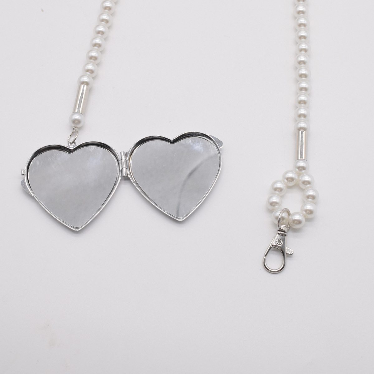 New Metal Heart Miroir Pendentif Perle Taille Chaîne Bandoulière Casual Sangle Robe Multi-porter Ceinture Accessoires display picture 4