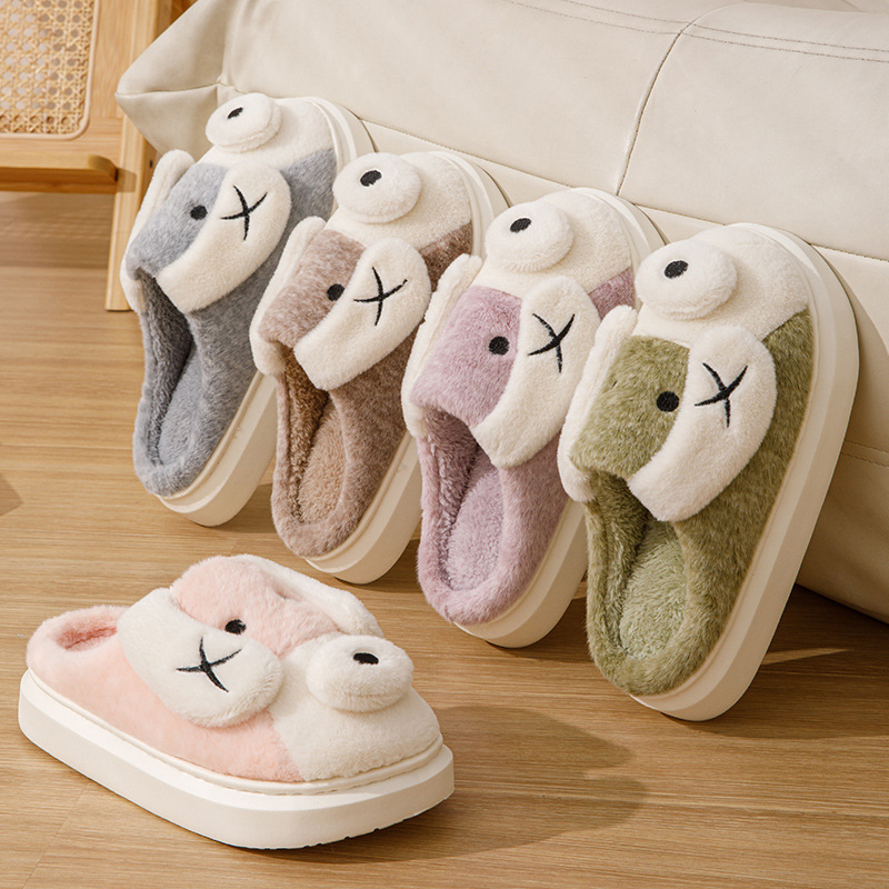cute-cartoon-dog-plush-slippers-winter-warm-non-slip-floor-home-slipper-couple-indoor-thick-bottom-house-shoes