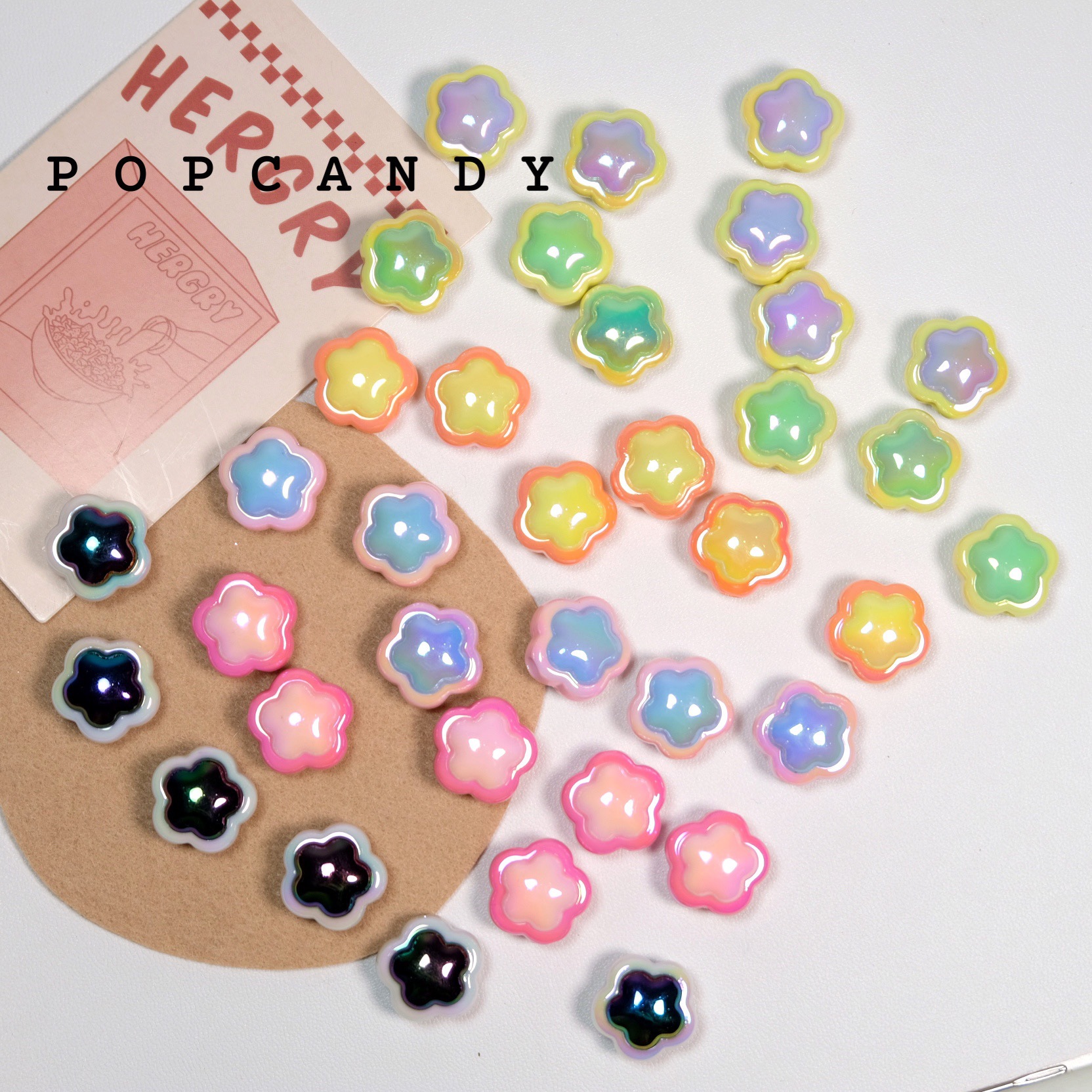Handmade Bead Flower Phone Chain DIY Cute Little Flower Charm CCD Bead Decorations Compatible Beads