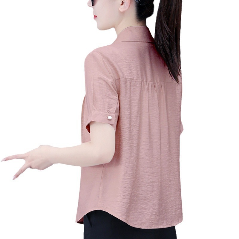 ファッショナブルな女性用半袖シャツ、夏の新しいカジュアルでゆったりとしたお腹カバーシャツ|undefined
