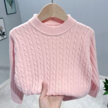 儿童毛衣春夏新款女童半高领打底衫中大童男孩纯色弹力针织衫童装