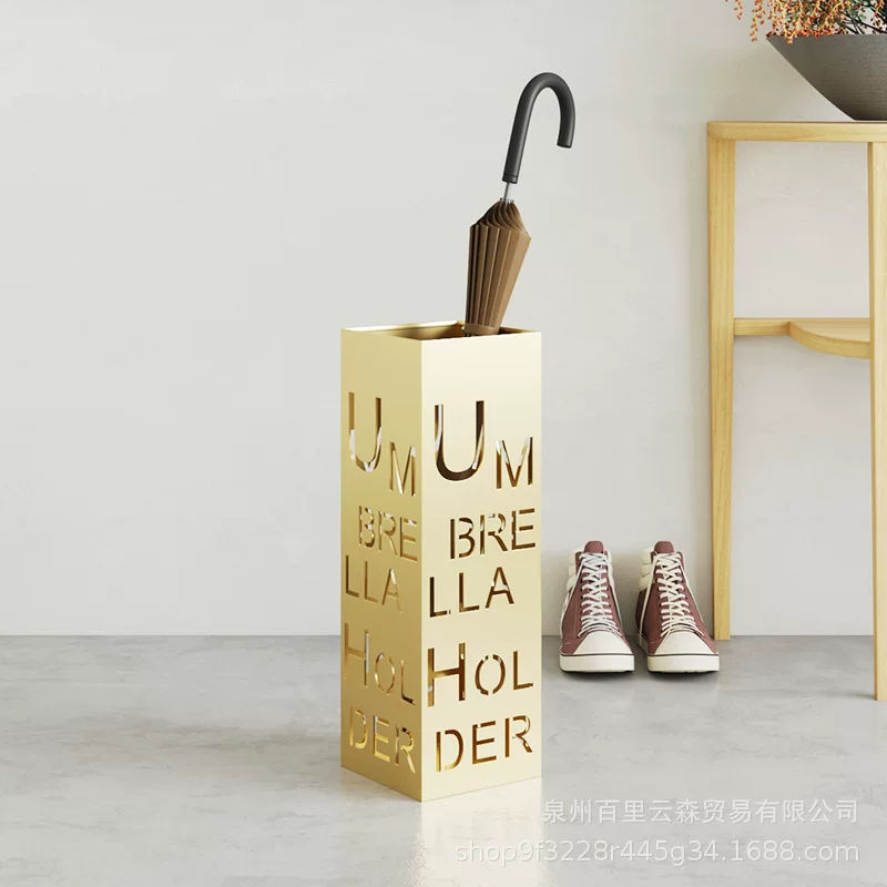 Creative letters Golden Iron Education Office Umbrella House House Furnishing Barrel Putting Umbrella Company Hotel Cross-border