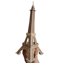 3d立体纸质埃菲尔铁塔拼图 世界名筑模型儿童早教玩具现货批发