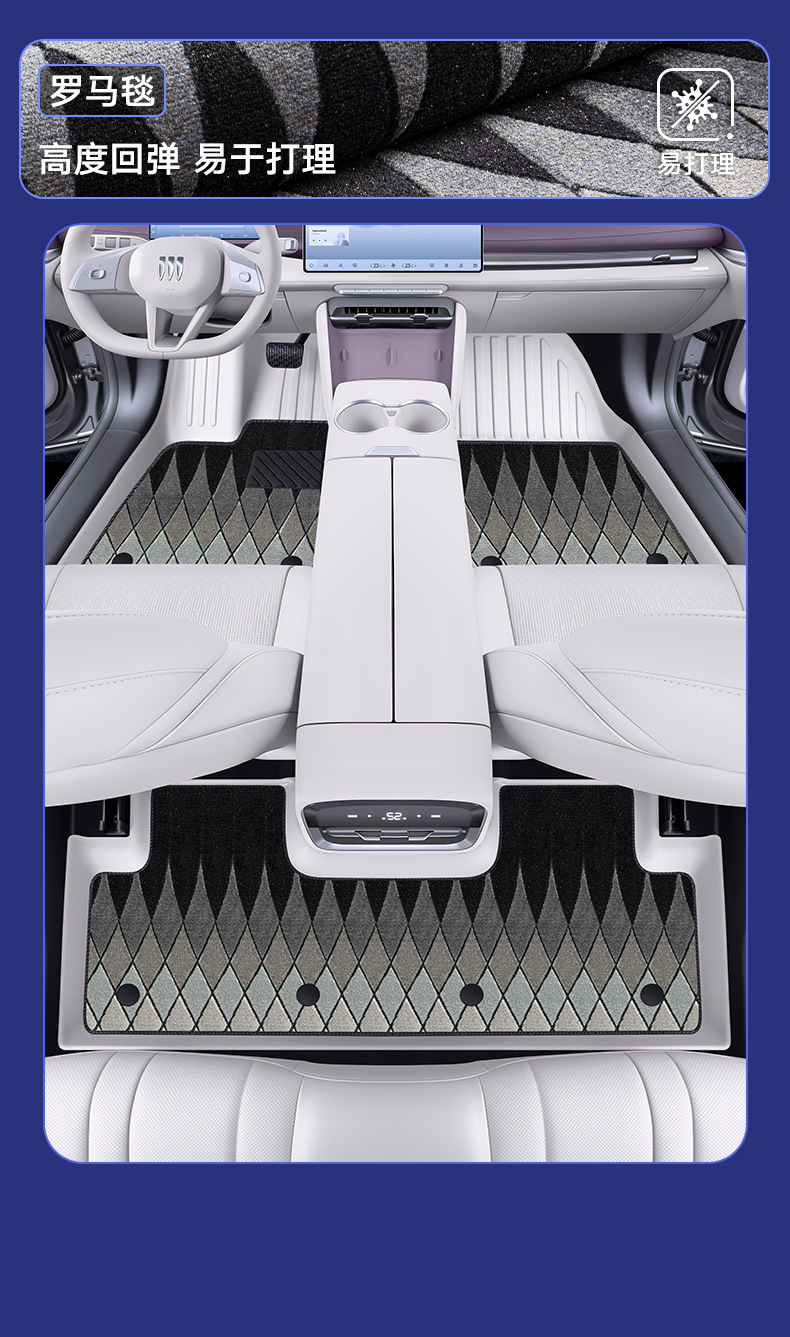 Suitable for Buick E7, Full Surround Floor Mats, Special Decorative Accessories for E7, Carpet Tpe Car Floor Mats