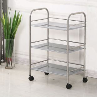 Kitchen Vegetable Rack Stainless Steel Food Delivery Cart Mobile Home Bathroom Storage Rack Hot Pot Restaurant Trolley with Wheels