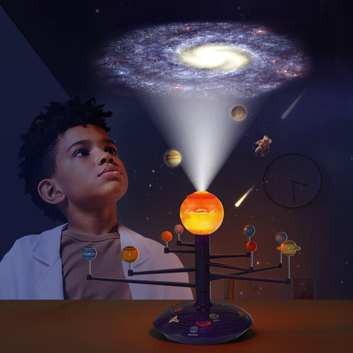 Scientific canned solar system planet voice projection toy Children's early education educational steam astronomy projector