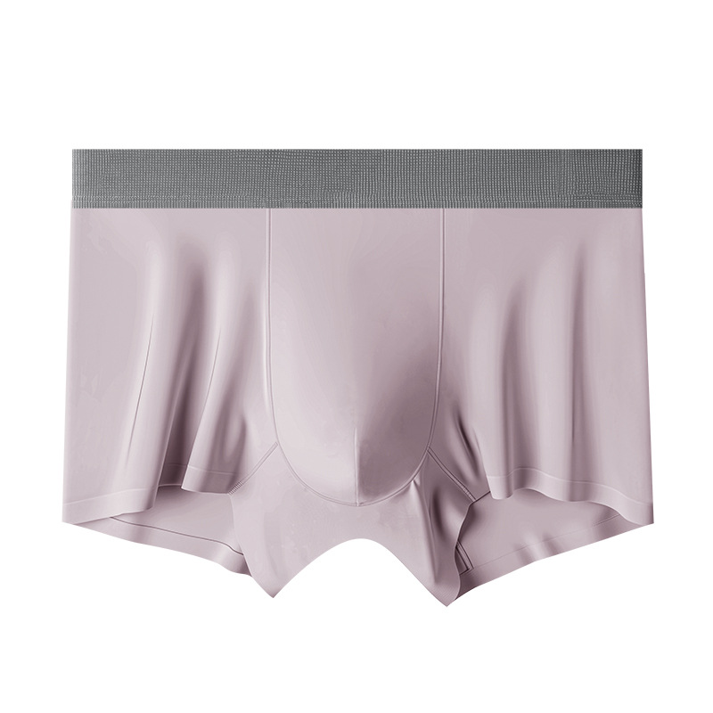 某焦同款秋冬無痕メンズアイスシルク下着通気性抗菌インナーモダールコットンボクサーパンツ+